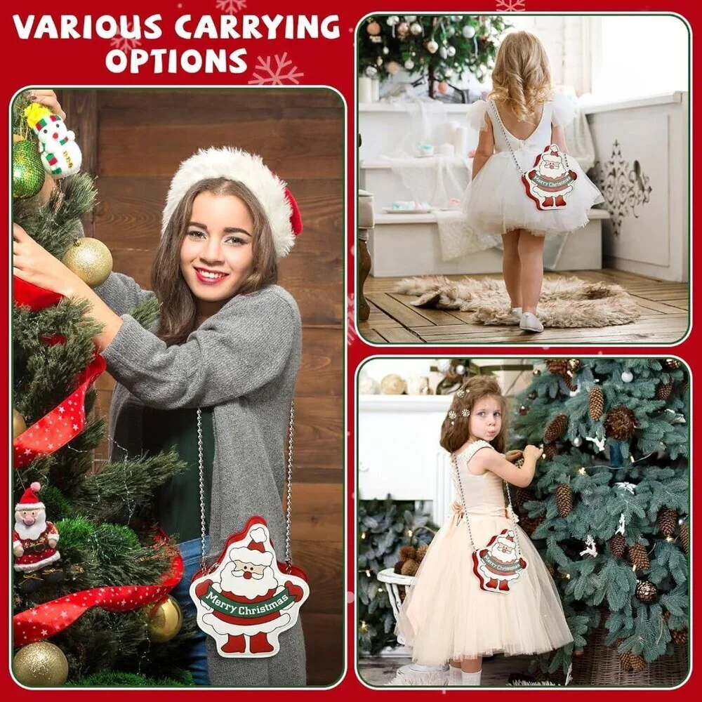 Santa Shaped Crossbody Purse Women's Holiday Bag Cute Xmas Shoulder Bag